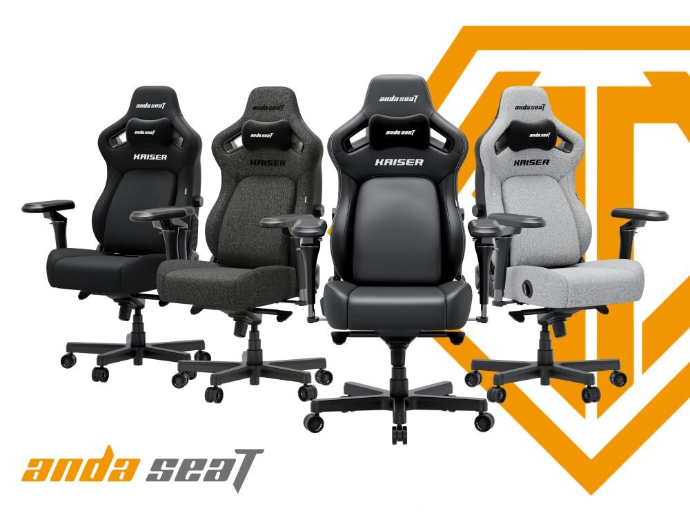Fotel gamingowy ANDA SEAT Kaiser 4 V2 XL Szary, fotel, zestaw, elementy, instrukcja, Różne warianty kolorystyczne i materiałowe foteli.