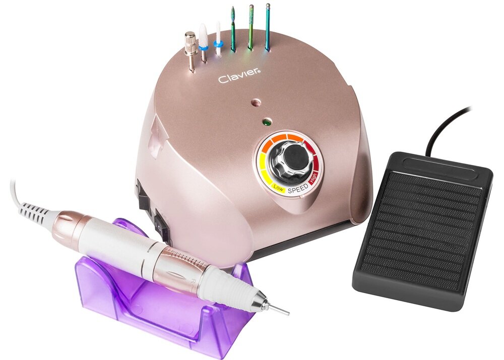 Frezarka do paznokci CLAVIER FX 600 Różowy płynne tempo, przygotowanie płytki paznokcia, bez utraty mocy