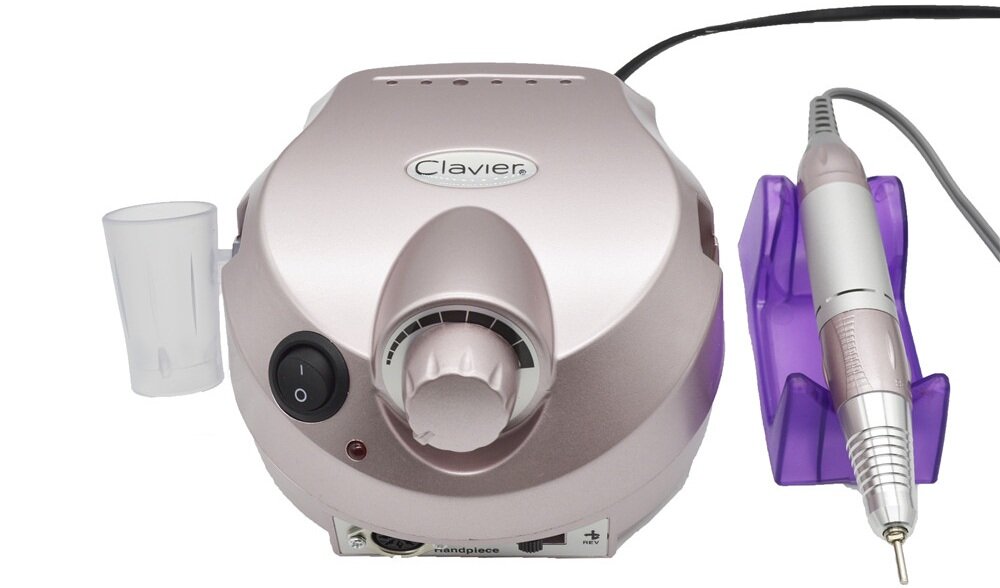 Frezarka do paznokci CLAVIER ZS 601 Różowo-złoty dwa tryby sterowania, ręczny i nożny, dobrze leży w dłoni, funkcja obrotów w lewo i w prawo, płynnośc i stabilność