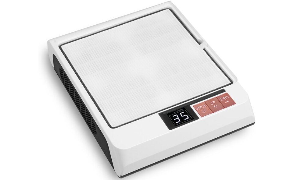 Pochłaniacz pyłu CLAVIER V8300 Biały piłowanie, frezowanie, skracanie paznokci, zabiegi podologiczne, kompaktowe wymiary, skuteczne działanie, płynna i higieniczna praca