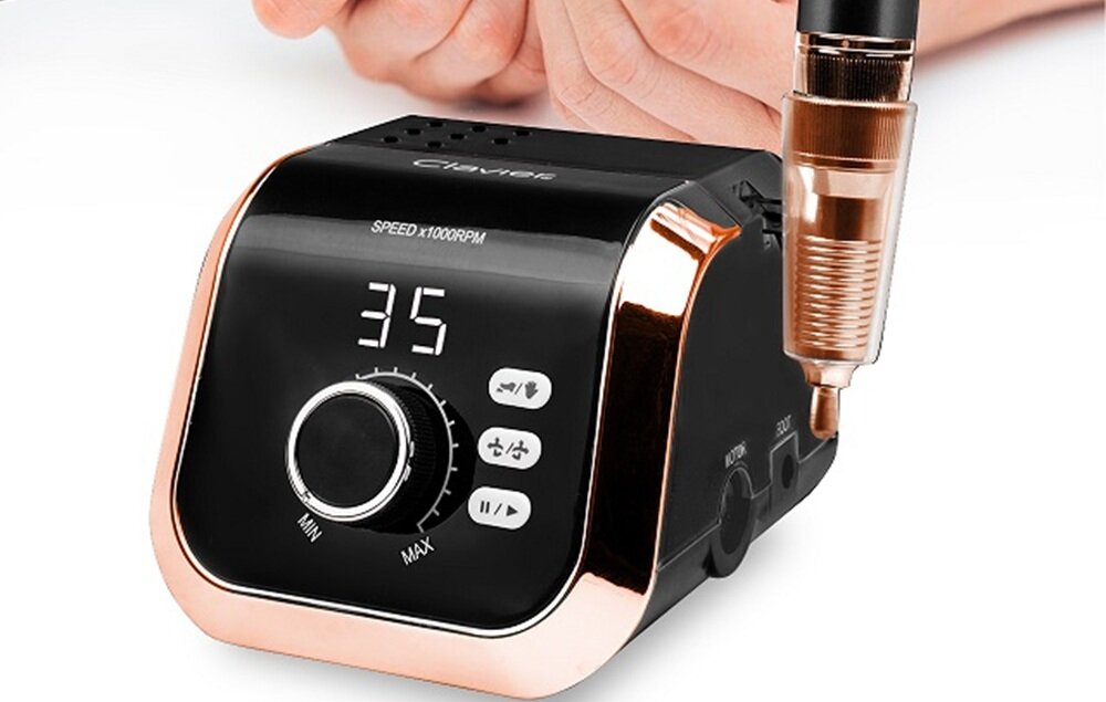 Frezarka do paznokci CLAVIER FX 620 Czarny łatwiejsze wykonanie stylizacji, dwa tryby sterowania, szybsza i wygodniejsza praca