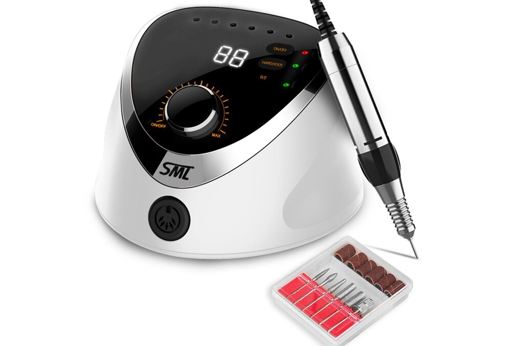 Frezarka do paznokci CLAVIER FX 820 Biały rączka z głowicą Twist-Lock, lekka i ergonomiczna konstrukcja, pewny chwyt