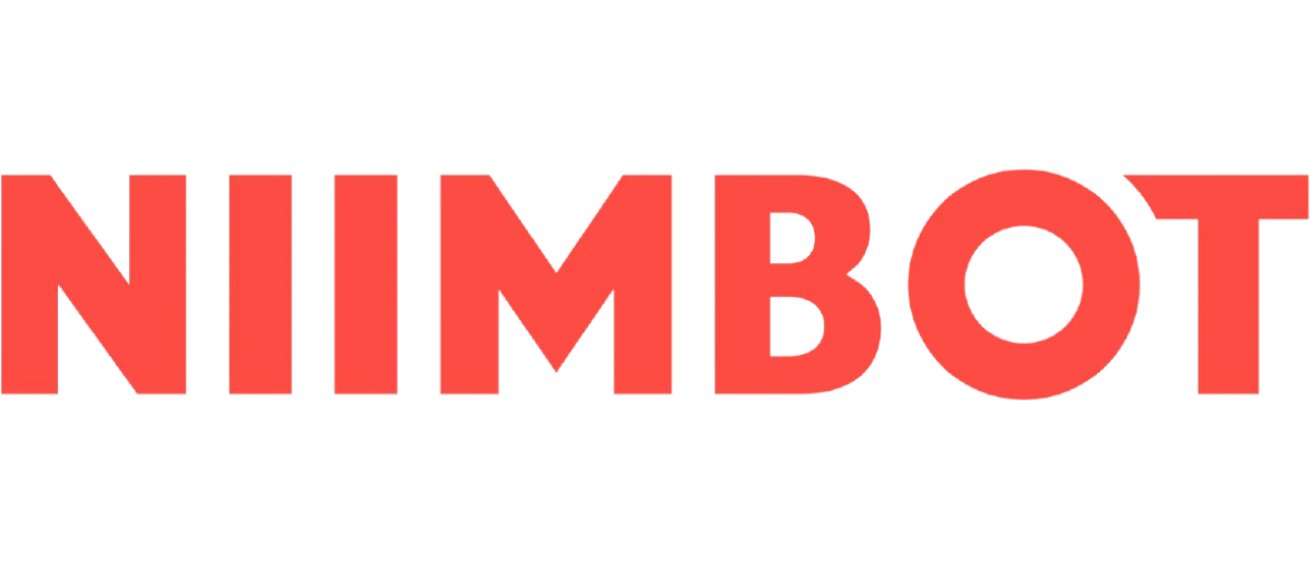 Logo z napisem \'NIIMBOT\' w kolorze czerwonym na białym tle.