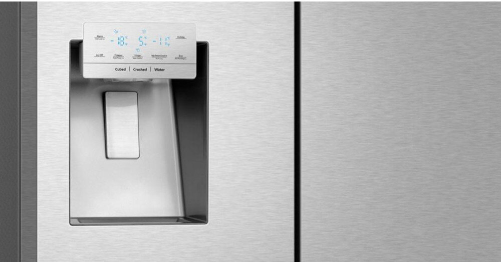 LODÓWKA HISENSE RQ760N4AIF sterowanie elektroniczne panel ustawienia funkcje kostki lodu mrożenie woda dyspenser