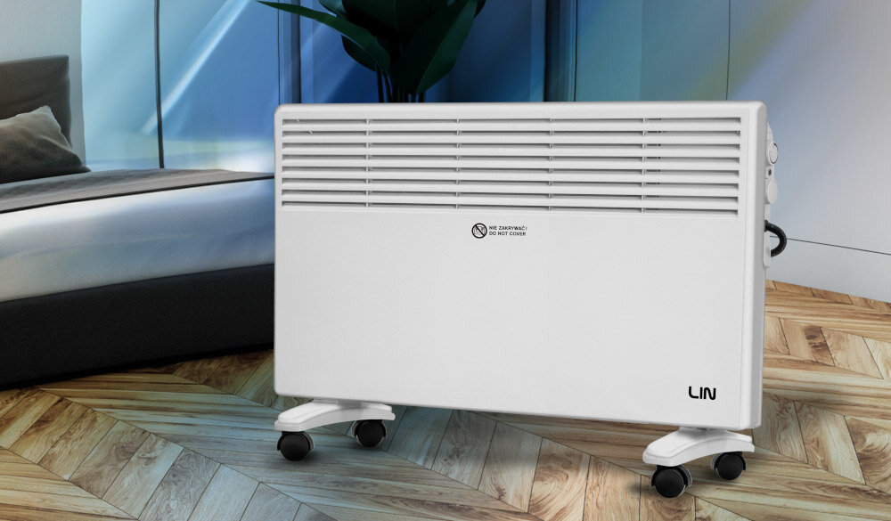 GRZEJNIK KONWEKTOROWY LIN LI-AKH2000 Kompaktowy i łatwy do przechowywania cztery obrotowe kółka Mobilność i łatwość przemieszczania Wydajność i energooszczędność Lampka informacyjna ochrona przeciw przegrzewaniu Intuicyjne sterowanie Szybkie i efektywne ogrzewanie 