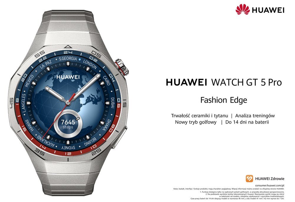 Smartwatch HUAWEI Watch GT 5 Pro ponadczasowość