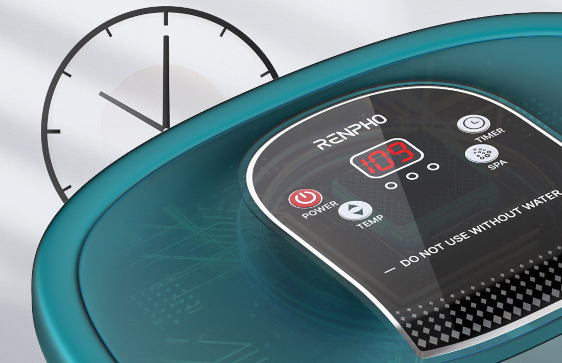 Masażer do stóp RENPHO Foot Spa R-X002 Zaplanuj czas zabiegu Timer  ustawienia czas zabieg kontrola samoczynnie się wyłącza