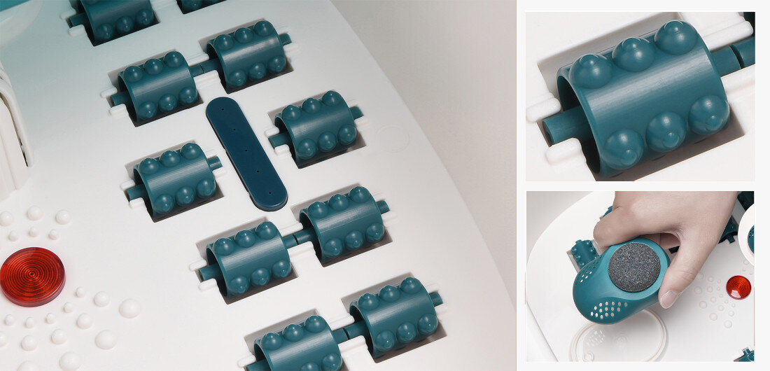 Masażer do stóp RENPHO Foot Spa R-X002 masaż z 22 rolkami  precyzyjnie stymulują każdy punkt z wbudowanym pumeksem  pojemnik na sól do kąpieli właściwości pielęgnacyjne i aromaterapeutyczne