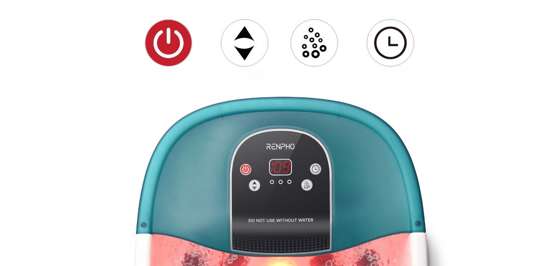 Masażer do stóp RENPHO Foot Spa R-X002 Łatwe sterowanie regulacja ustawień Wygodne przyciski szybkie dostosowanie Intuicyjna obsługa 
