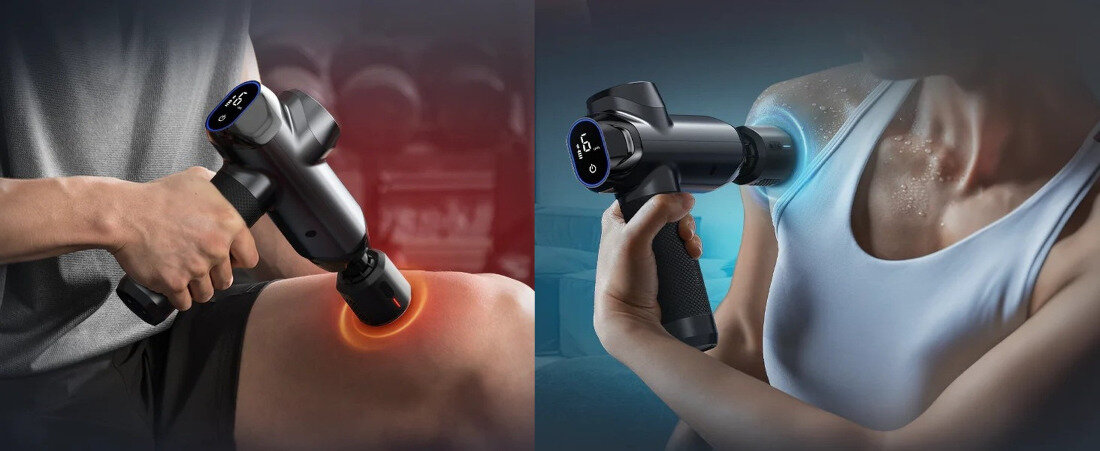 Masażer ręczny Gun RENPHO C001SH Termiczna ulga Głowica z funkcją ciepła i zimna pomoc regulacji temperatury dopasowanie terapia potrzeby swoboda