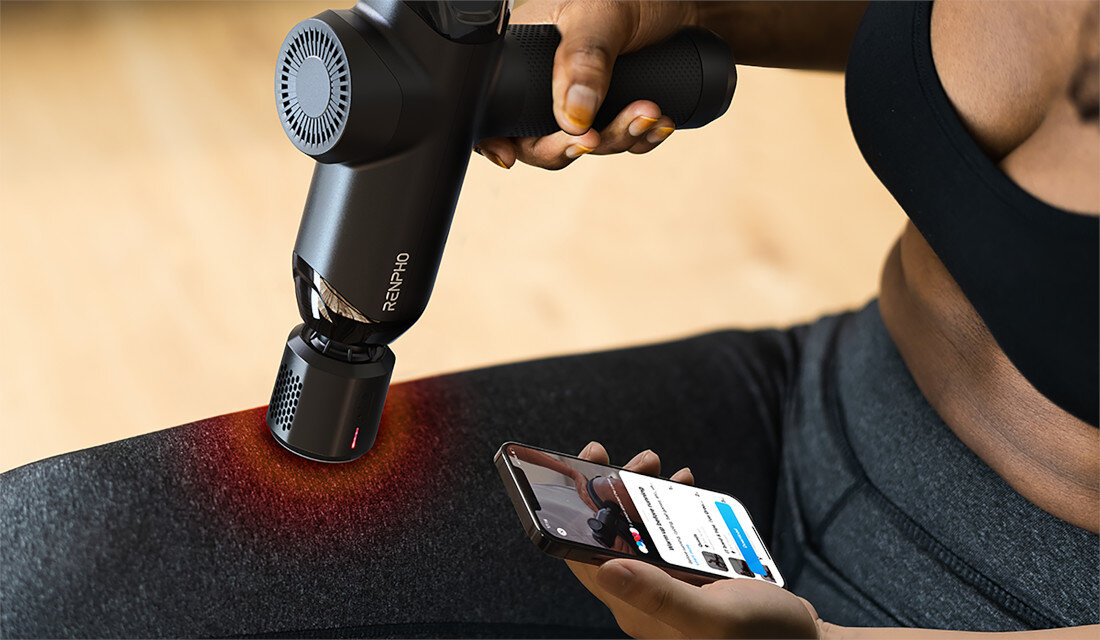 Masażer ręczny Gun RENPHO C001SH Wydajna bateria  wiele sesji masażu Można wspierać regenerację bez ograniczeń w mobilności