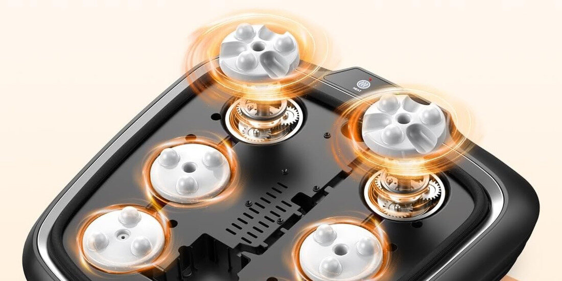 Masażer do stóp RENPHO FM062 18 węzłów masujących masażu Shiatsu 6 głowic masujących 18 obrotowych węzłów imitują ruchy dłoni profesjonalnego masażysty