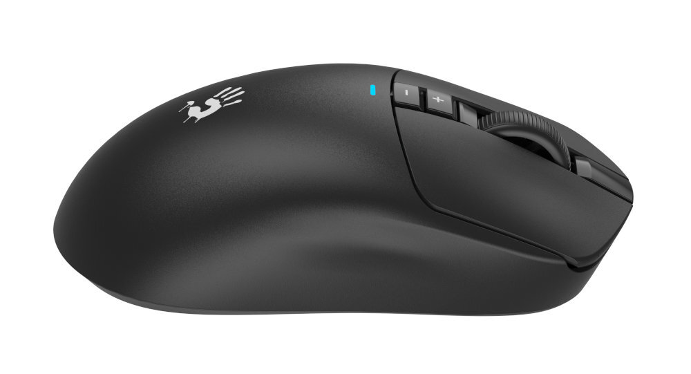 A4TECH Bloody R72 AFC, czyli Anypoint Flexible Click czasem reakcji 1 ms - mysz od prawego boku na białym tle