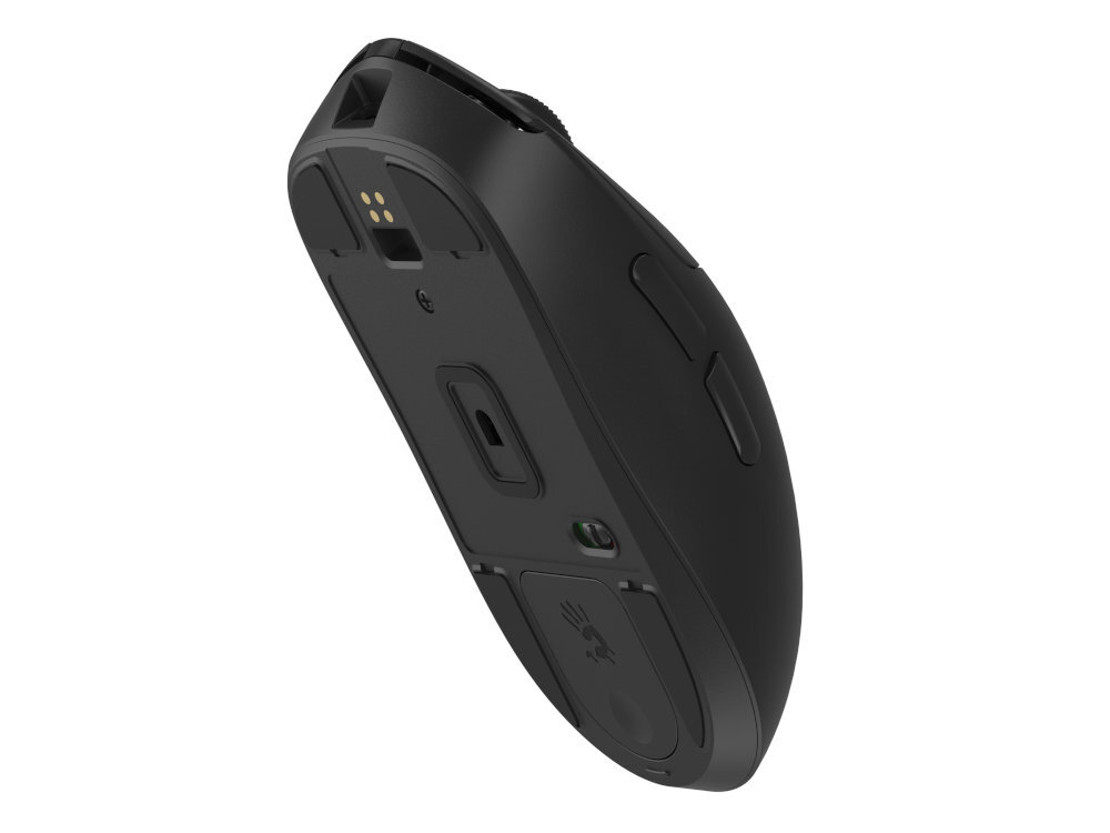 A4TECH Bloody R72 R72 Pro Duo USB-A, jak i USB-C komputerami stacjonarnymi, laptopami, MacBookami oraz Chromebookami - mysz od spodu na białym tle