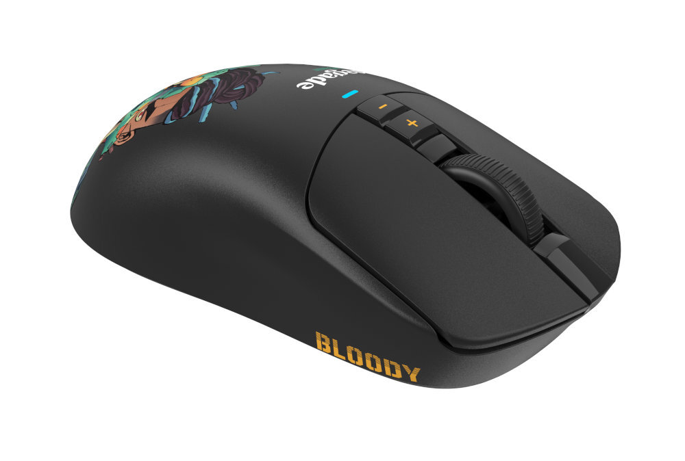 A4TECH Bloody R72 A4TECH Bloody R72 Ultra Duo Renegade graczy FPS kontroli, szybkiej reakcji i stabilnego połączenia Lekka konstrukcja, topowy sensor Alpha 20K połączenia bezprzewodowego 1 ms - mysz pod kątem na białym tle