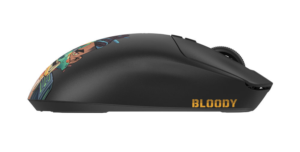 A4TECH Bloody R72 AFC, czyli Anypoint Flexible Click czasem reakcji 1 ms - mysz od prawego boku na białym tle