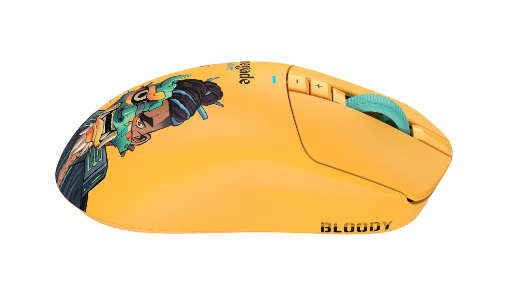 A4TECH Bloody R72 AFC, czyli Anypoint Flexible Click czasem reakcji 1 ms - mysz od prawego boku na białym tle