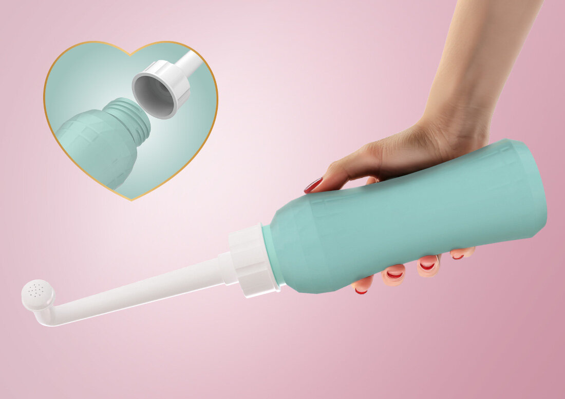 Poporodowa buteleczka do podmywania NENO Senso 500 ml Prosta w obsłudze z myślą o Twoim komforcie Wystarczy ją nacisnąć delikatny strumień wody