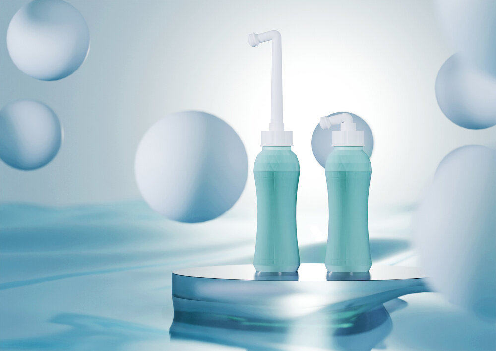 Poporodowa buteleczka do podmywania NENO Senso 500 ml Teleskopowa szyjka Ergonomiczna końcówka łączy wygodę z funkcjonalnością i kompaktowym rozmiarem