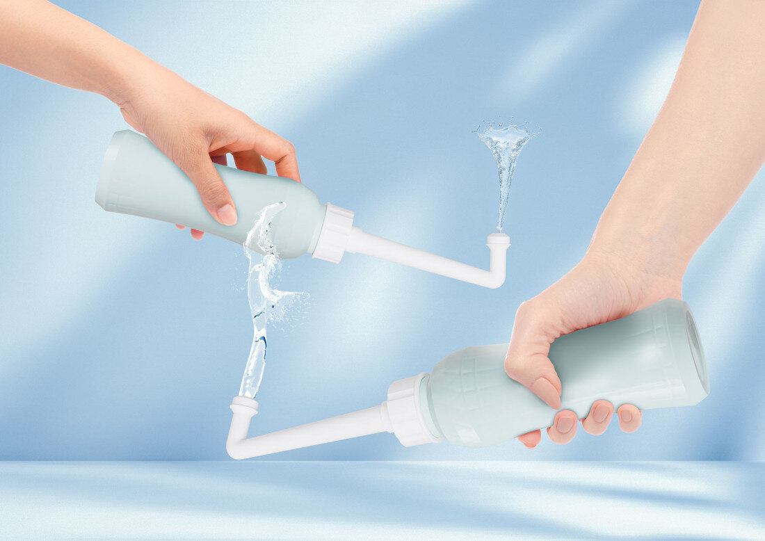 Poporodowa buteleczka do podmywania NENO Senso 500 ml regulcja siła nacisku  proste rozwiązanie łatwo dostosować intensywność 