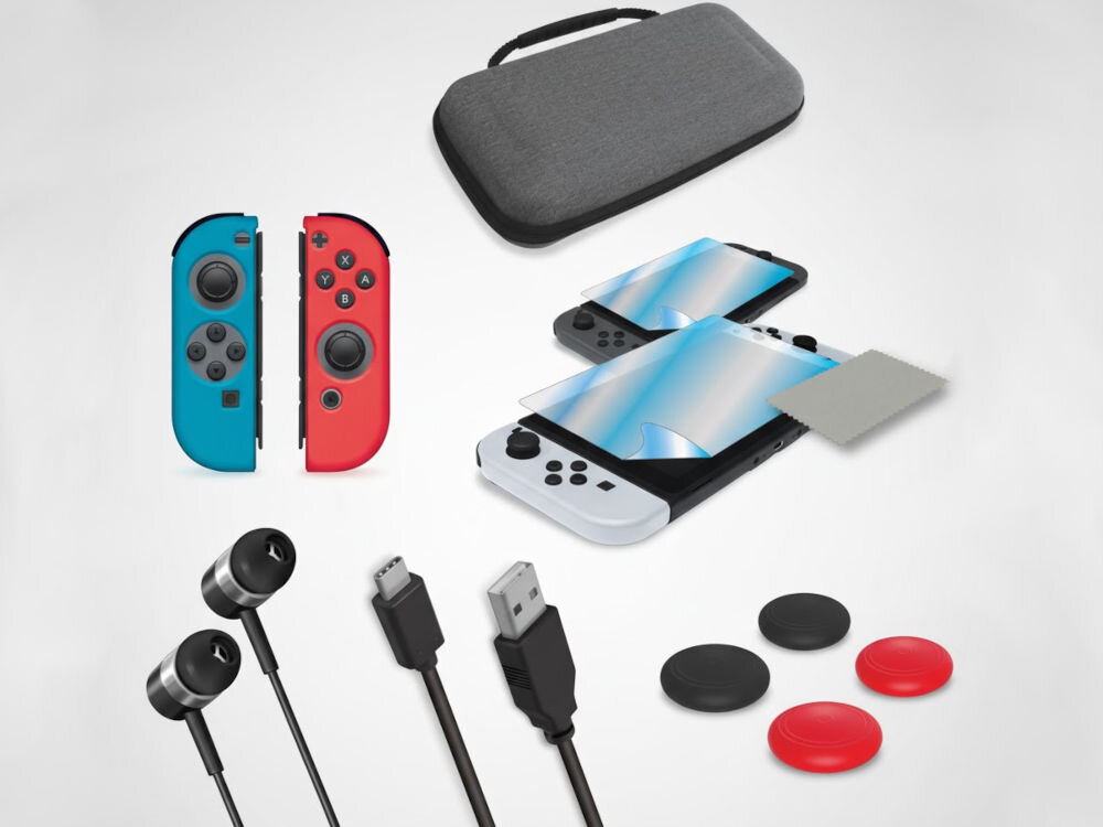 Zestaw akcesoriów HYPERKIN Armor M07533 do Nintendo Switch 2 prezentacja zestawu na jasnym tle