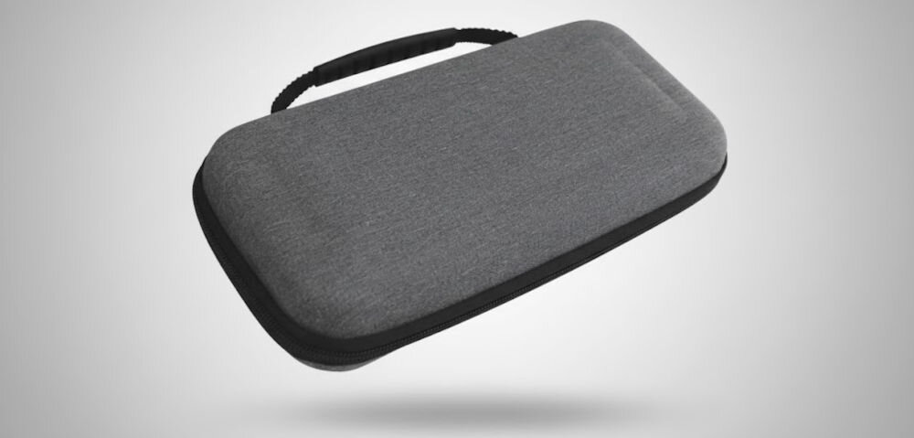 Zestaw akcesoriów HYPERKIN Armor M07533 do Nintendo Switch 2 prezentacja etui na szarym tle praktyczne akcesoria Nintendo Switch® etui ochronne kabel silikonowe osłony komfort trzymania nakładki na analogi dokładność sterowania