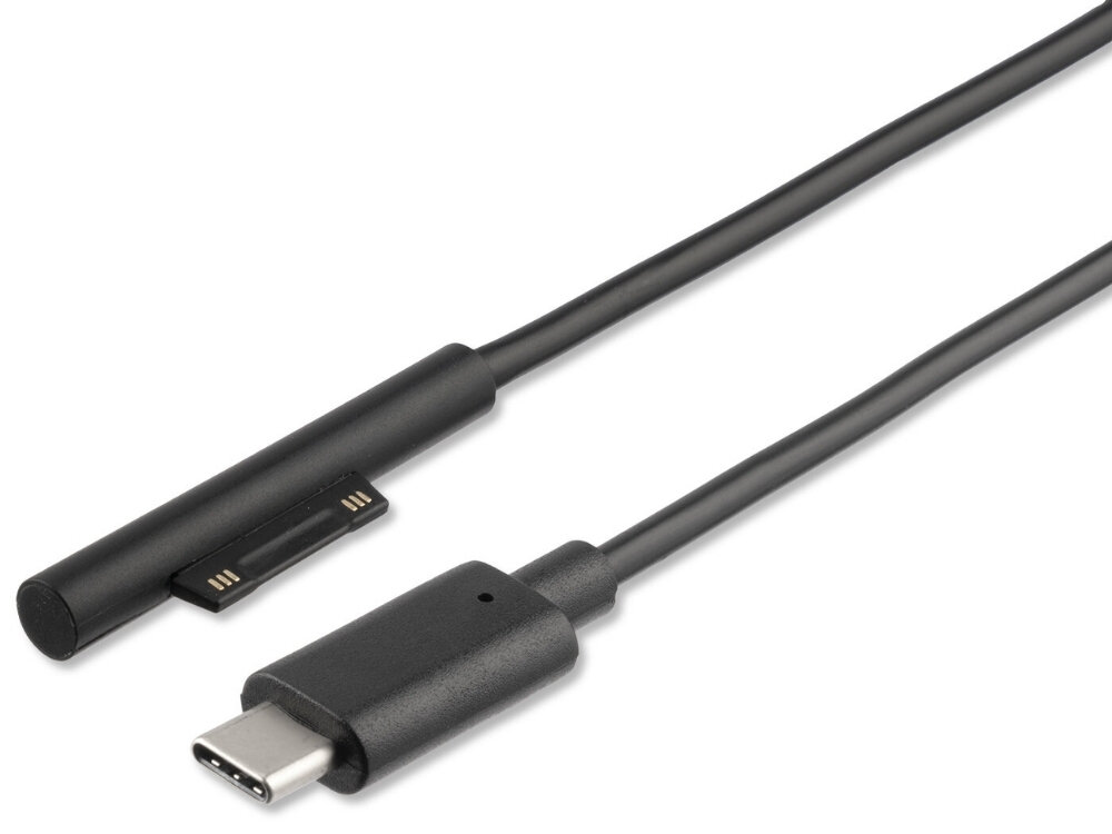Kabel zasilający USB-C - Microsoft Surface 4SMARTS Connect Cable obie końcówki kabla na białym tle surface usb-c power delivery wtyczka elastyczna konstrukcja wzmocnienia przy końcówkach