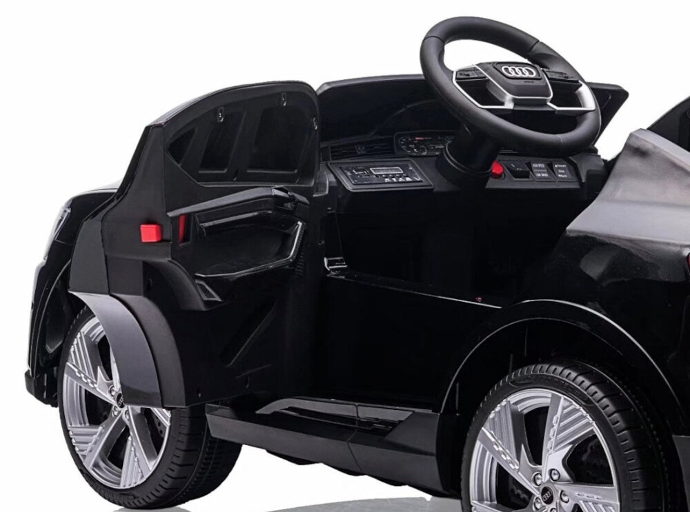 Samochód dla dziecka MILLY MALLY Audi E-Tron Sportback Czarny siedzisko wygodne wyprofilowane pas bezpieczenstwa wymiary 32 x 19 x 25,5 cm udzwig do 25 kg