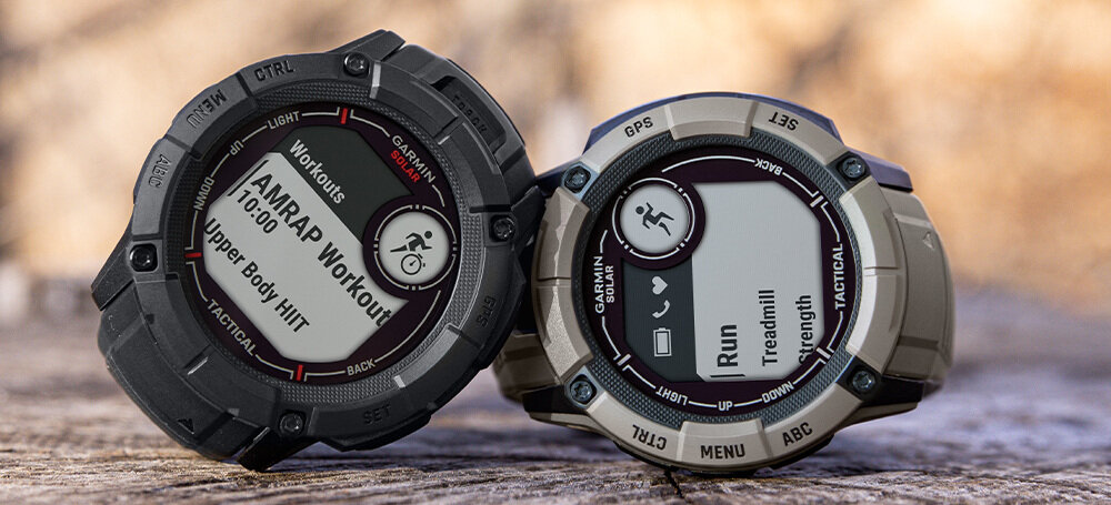 Zegarek sportowy GARMIN GARMIN Instinct 2X Solar Tactical Edition ekran bateria czujniki zdrowie sport pasek ładowanie pojemność rozdzielczość łączność sterowanie krew puls rozmowy smartfon aplikacja 