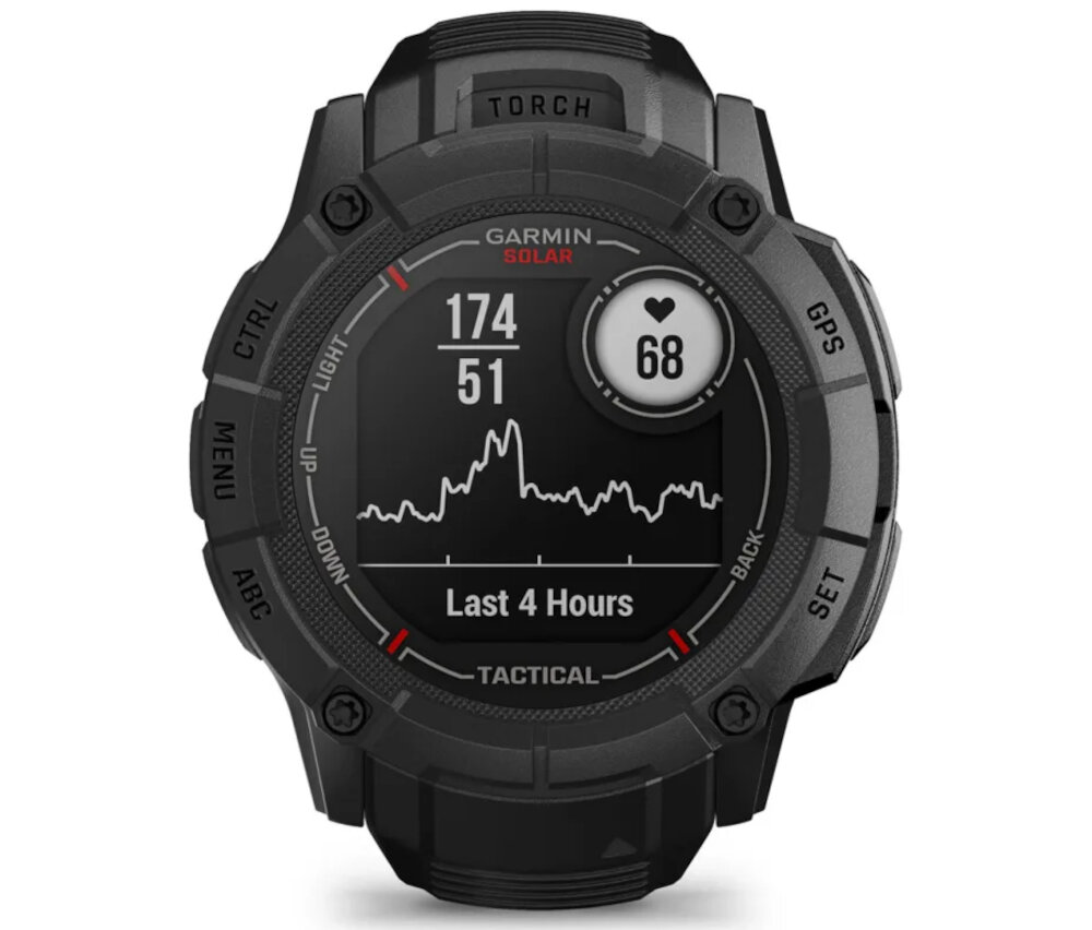Zegarek sportowy GARMIN GARMIN Instinct 2X Solar Tactical Edition ekran bateria czujniki zdrowie sport pasek ładowanie pojemność rozdzielczość łączność sterowanie krew puls rozmowy smartfon aplikacja 
