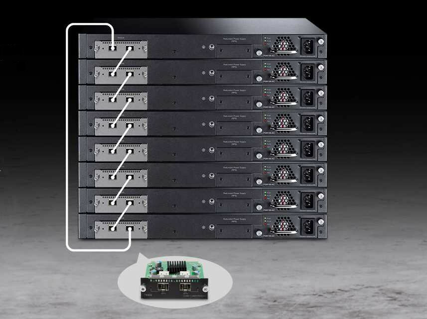Switch TP-LINK T3700G-28TQ - Physical Stacking
