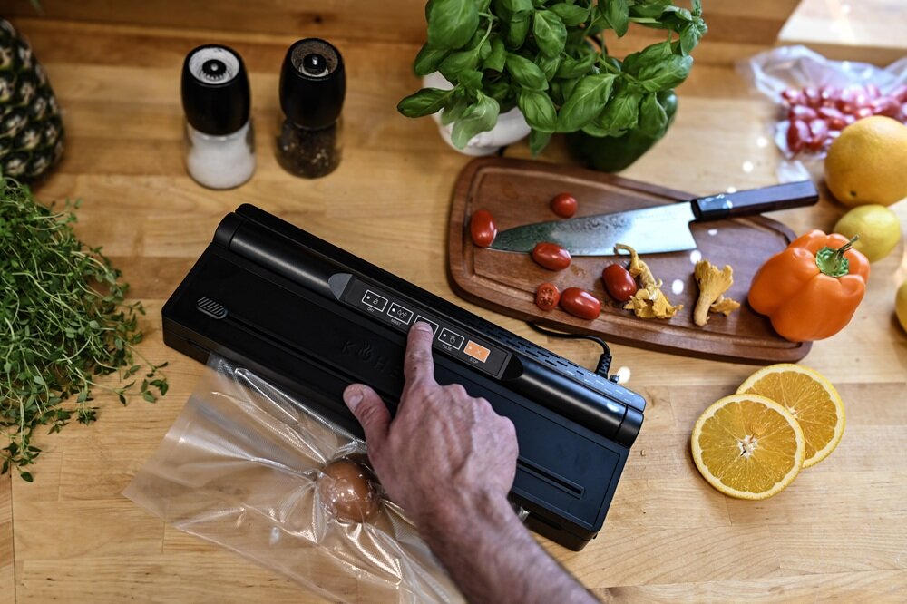 Zgrzewarka próżniowa KOHERSEN Matt Compact wbudowany panel dotykowy, wyświetlacz LED, wbudowany licznik czasu