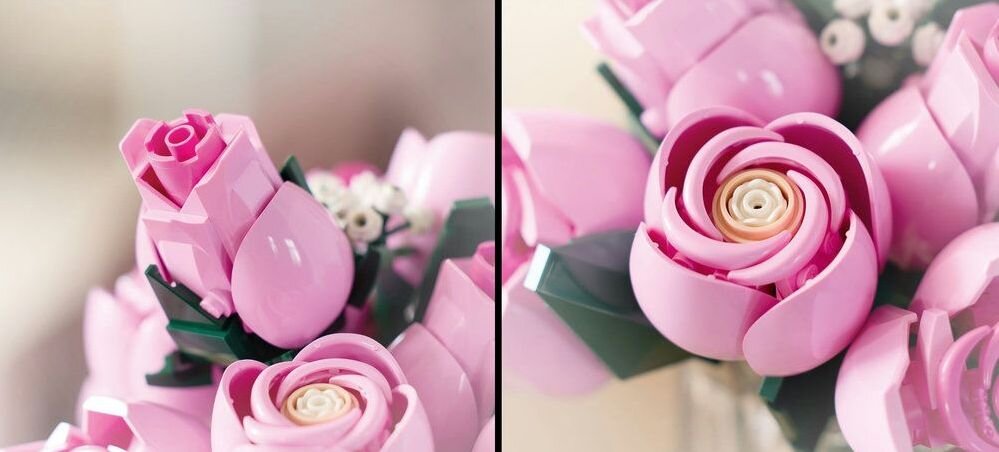 LEGO 10374 Icons Bukiet różowych róż prezent LEGO Botanicals elegancka kompozycja kwiatowa