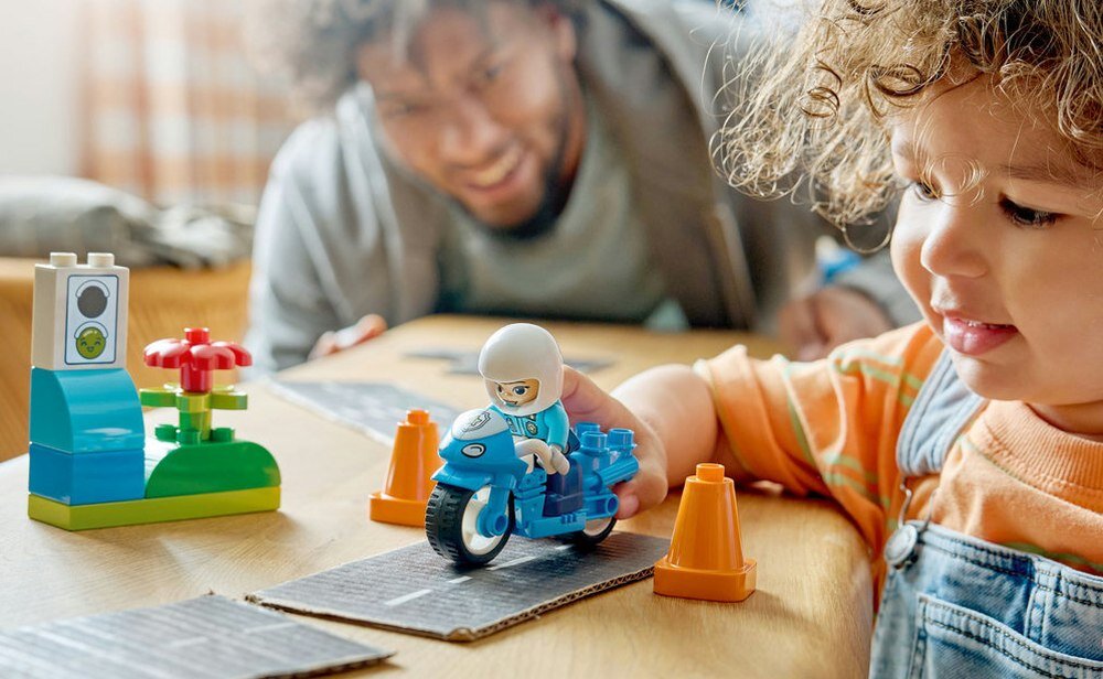 LEGO 10471 DUPLO Niebieski motocykl policyjny  elementy opis konstrukcji wiek
 