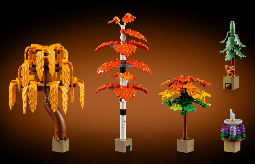 LEGO 11372 ICONS Jesienny ogród z chatką krasnal ogrodowy drzewa budka dla ptaków