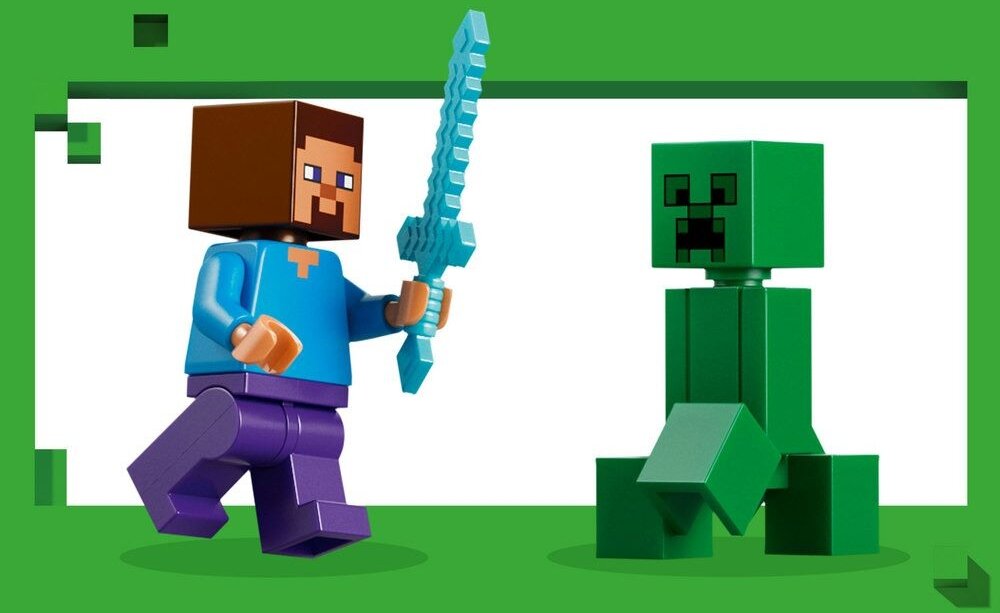 LEGO 21583 Minecraft Przygoda Steve A w Tajdze minifigurka Steve'a figurki creepera, lisa i małego króliczka LEGO 
