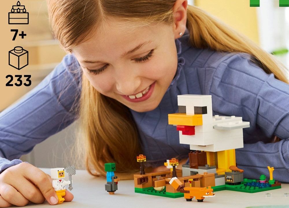 LEGO 21585 Minecraft Farma Kurczaków elementy opis konstrukcji wiek
 