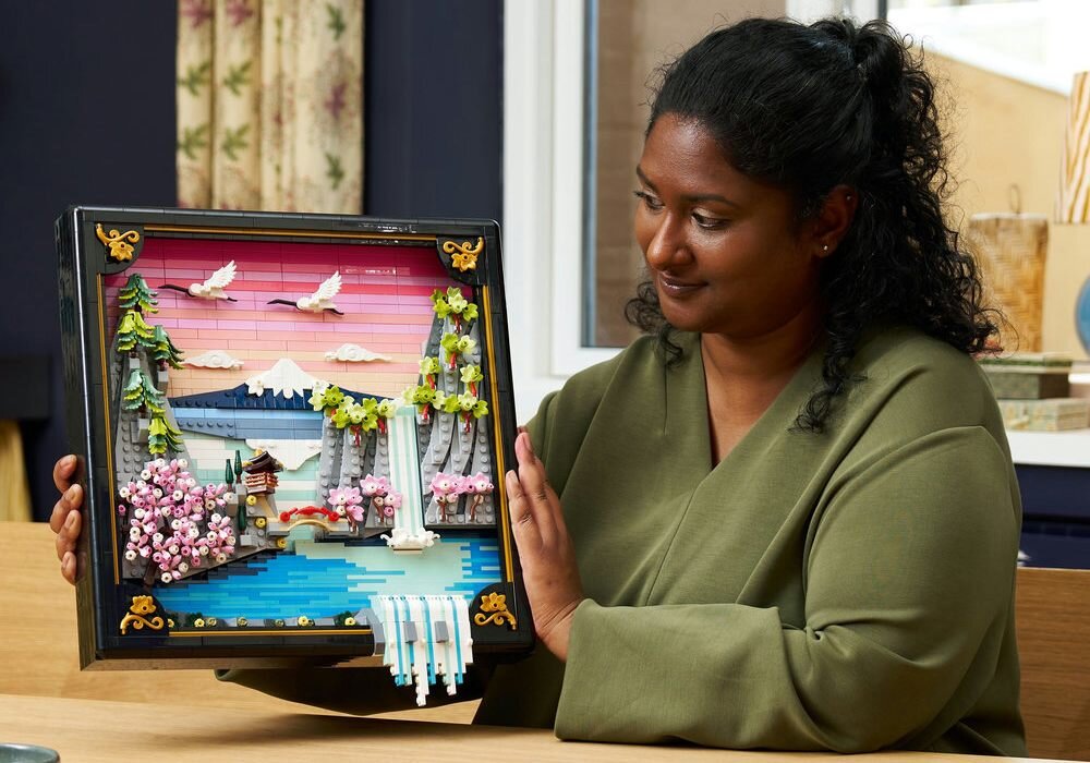 LEGO 31218 Art Japoński krajobraz z kwitnącą wiśnią  ukiyo-e elementy opis konstrukcji wiek
