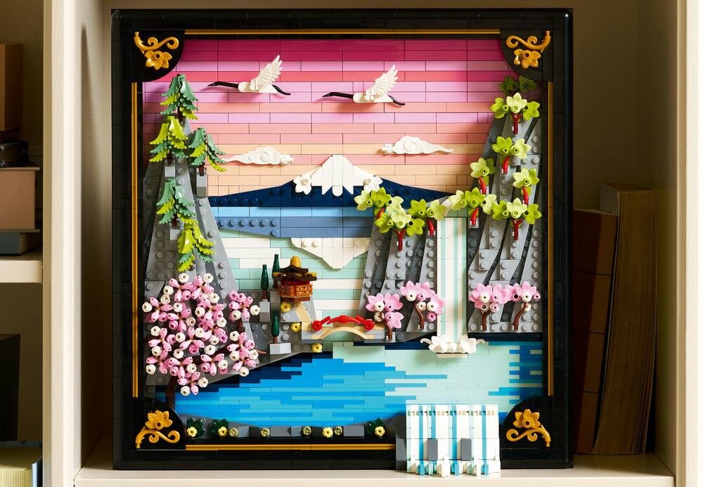 LEGO 31218 Art Japoński krajobraz z kwitnącą wiśnią  Wodospad 