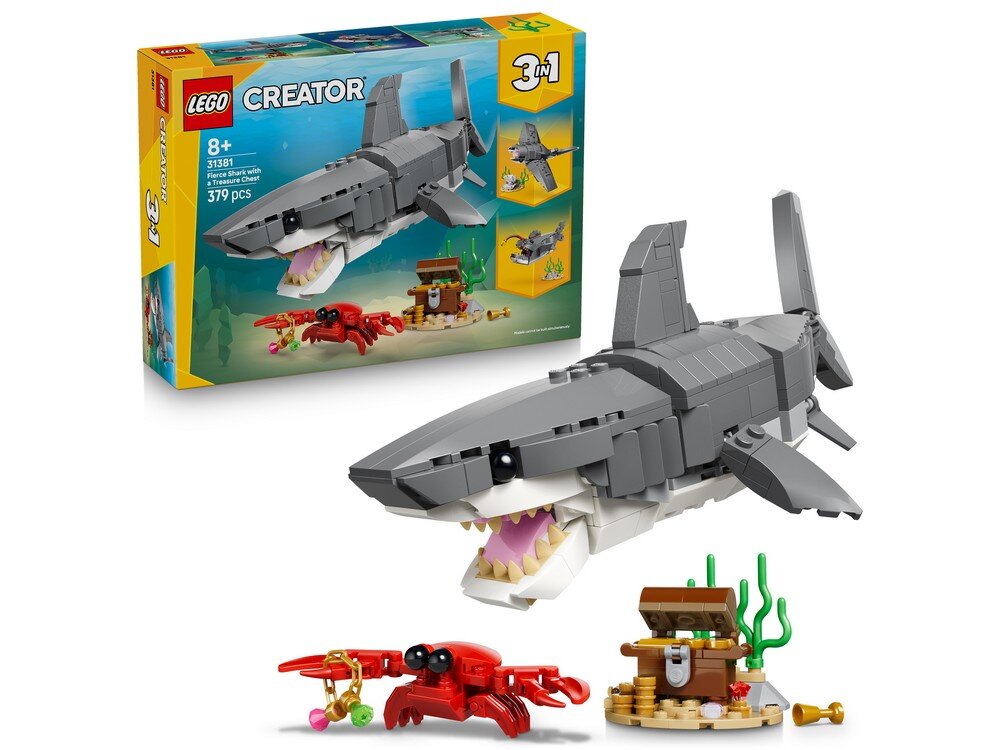 LEGO 31381 Creator Dzikie zwierzęta rekin i skrzynia ze skarbem  Zestaw 