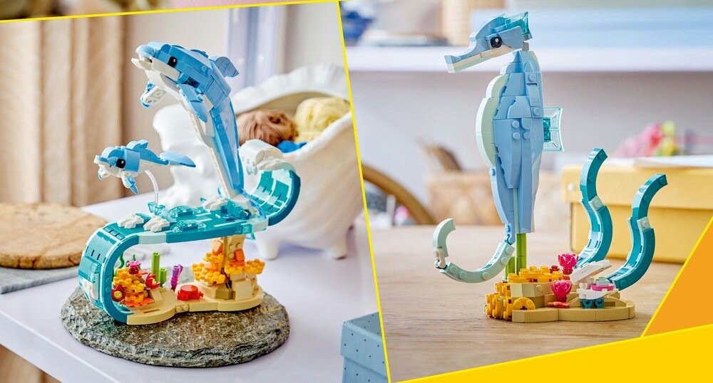 LEGO 31385 Creator Zwierzęta morskie: piękny delfin konik morski krab