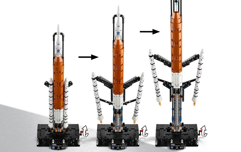 LEGO 42221 Technic Rakieta SLS NASA Artemis rakiety nośne odłączają się od stopnia głównego Orion opracowany we współpracy z NASA i ESA 
