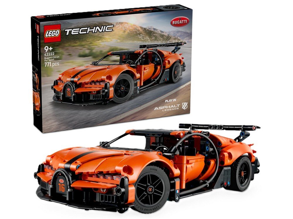 LEGO 42222 Technic hipersamochód Bugatti Chiron Pur Sport Zestaw 