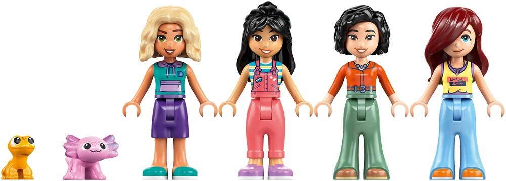 LEGO 42687 Friends Dom rodzinny Liann  cztery minilaleczki 20 cm wysokości, 29 cm szerokości i 12 cm głębokości