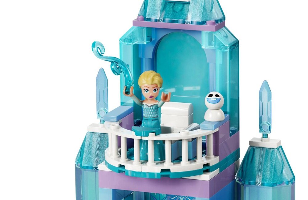 LEGO 43281 Disney Princess Lodowy zamek Elzy i Śnieżna przejażdżka 21 cm wysokości, 28 cm szerokości i 27 cm głębokości 