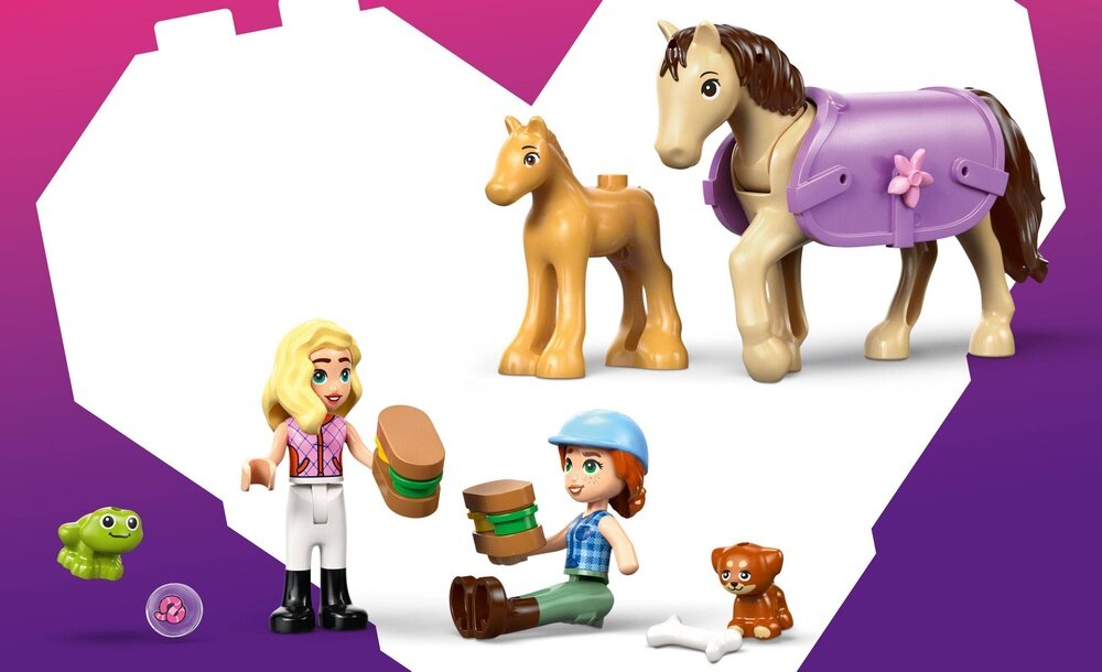 LEGO 42695 Friends Przyczepa z koniem i źrebaczkiem  Autumn i Matilde Dwie postacie 