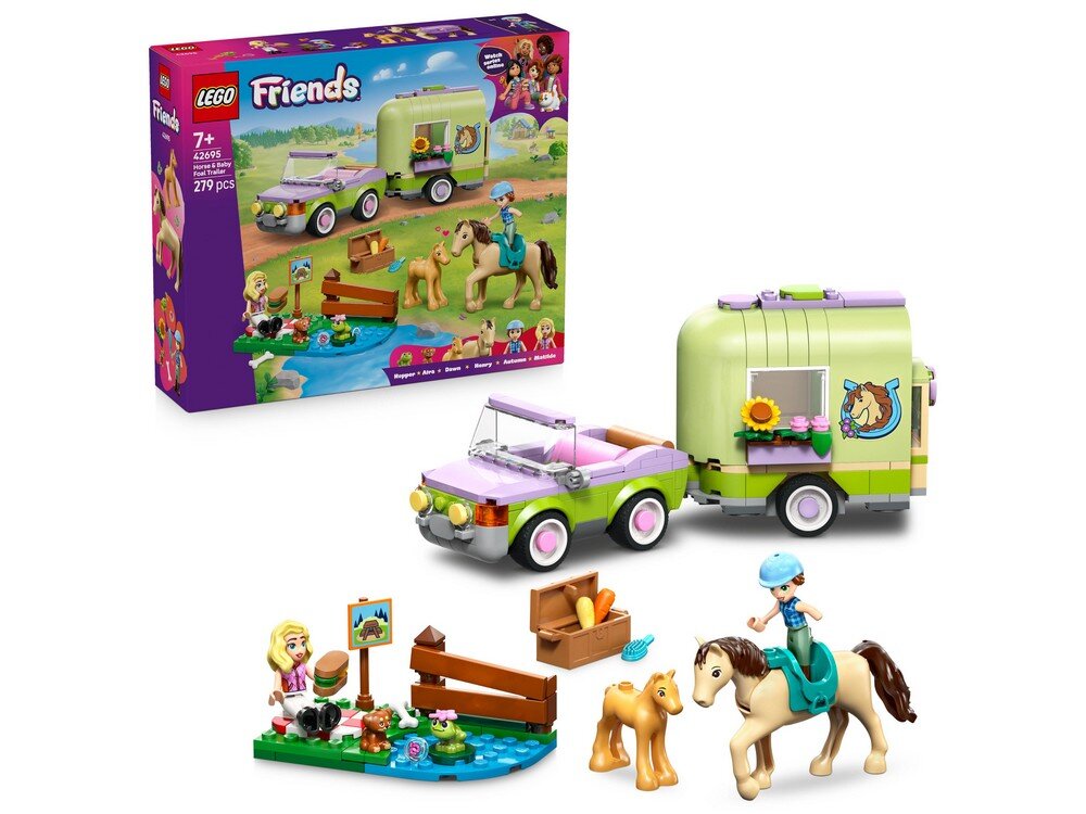 LEGO 42695 Friends Przyczepa z koniem i źrebaczkiem  Zestaw 