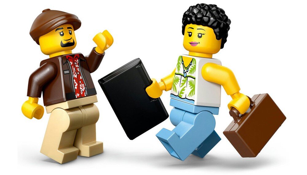 LEGO 60487 City Żółta taksówka naklejki z nadrukiem minifigurki kierowcy i turysty