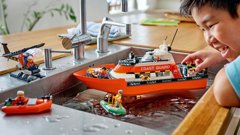 LEGO 60504 City Łódź ratunkowa i helikopter straży przybrzeżnej elementy opis konstrukcji wiek
  