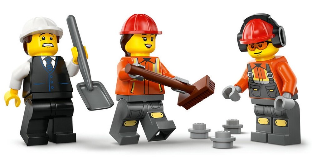 LEGO 60478 City Betoniarka 9 cm wysokości, 22 cm długości i 5 cm szerokości minifigurki kierowcy, pracownika budowy i architekta 